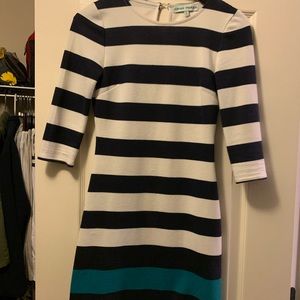 Navy and teal sweater dress